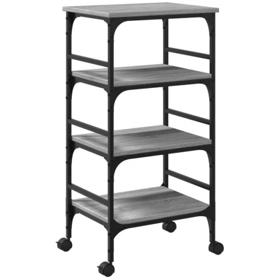 Image of vidaXL Kitchen Trolley Grey Sonoma 45x35x89.5 cm Engineered Wood
