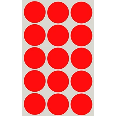 Image of Royal Green Neon Red Round Dot Sticker Colour Coding Labels 30mm (3cm) 225 Pack