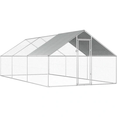 Image of vidaXL Outdoor Chicken Cage 2.75x6x1.92 m Galvanised Steel