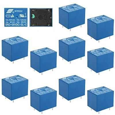 Image of 12 Pcs PC Board Relay 5 Pin SRD 05VDC SL C Power Relay, Terminals 5V for Car Motorcycle Industrial Control