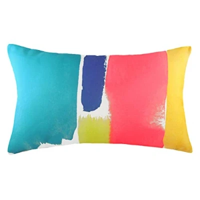 Image of Evans Lichfield Aquarelle Abstract Rectangular Feather Filled Cushion Multicolour One Size
