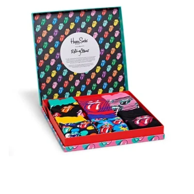 Image of Happy Socks, Exclusive Colourful Premium Cotton Sock Gift Box for Men and Women (Pack of 4), Rolling Stone, Set (36 40)