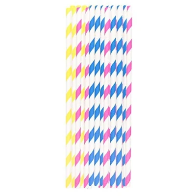 Image of 40 x Paper Straws Drinking Biodegradable Coloured for Cocktail Party