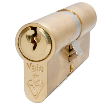 Image of Yale KM3555 PB Euro Double 1 Star Kitemarked Cylinder, 3 Keys Supplied, High Security, Boxed, Suitable for All Door Types, Brass Finish, 35:10:55 (100 mm)