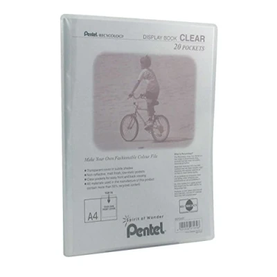 Image of Pentel Display Book Clear, A4 20 Pockets, Transparent, 1 Book, DCF242T