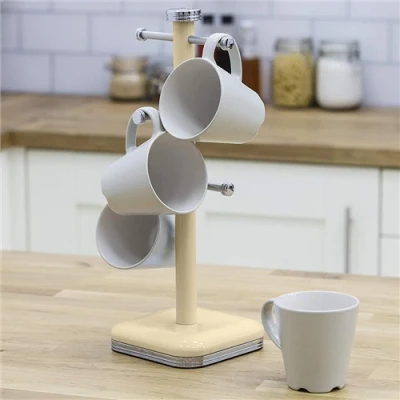 Image of Swan Retro Cup holder 6 cups capacity Stainless steel Cream