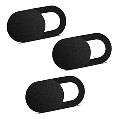 Image of ivoler [3 Pack Webcam Cover Slider for Privacy, 0.027in Ultra Thin Design Web Camera Slide Laptop, Desktop, PC, Tablet, Smartphone and More (Black)