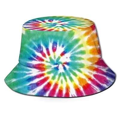 Image of Bucket Hats Fashion Sun Cap Packable Outdoor Fisherman Hat for Women and Men, Tie Dye, One size