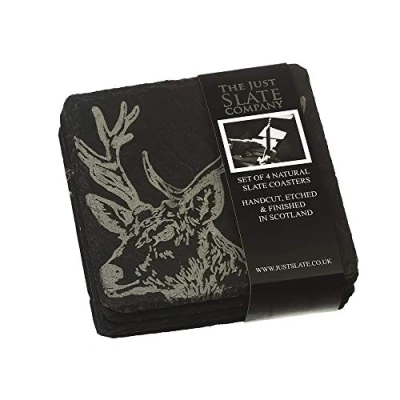 Image of The Just Slate Company Set of 4 Stag Coasters