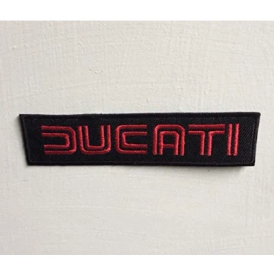 Image of Ducati car Logo red Art Badge Large Iron on Sew Embroidered Patch
