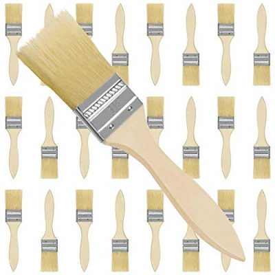 Image of Kurtzy 24 Pack of Paint Brushes Brush Head 38.1mm (1.5 inch) &amp; Overall Size 17.5cm (6.89 inches) Suitable for Messy Jobs That Involve Chip Painting, Silicon, Gesso, Staining, Varnishes, Glues