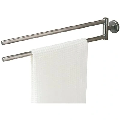 Image of Tiger Boston Towel Rail with 2 Arms, Stainless Steel Brushed, Metal, 5 x 9.5 51 cm