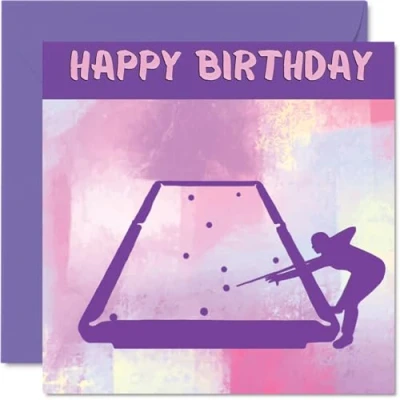 Image of Sport Birthday Cards for Women Girls Pool in Card Friend Sister Daughter Niece Teammate, 145mm x Athlete Greeting