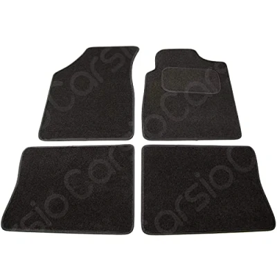 Image of Carsio Carpet Car Mats For Renault Clio 1998 2005 Tailored Fit Floor Mat Complete Accessory Black Custom Fitted All Weather, Anti Slip Backing &amp; Trim