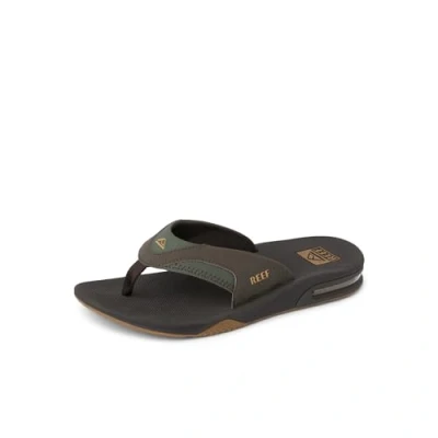 Image of Reef Men&#039;s Fanning Flip Flops, Brown Gum, 16 UK