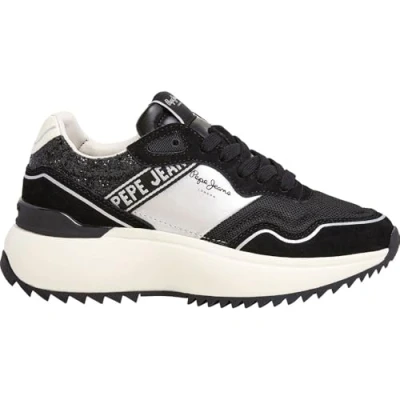 Image of Pepe Jeans KIMI LAND Trainers, Women&#039;s, Size: 8, Black Leather and textile