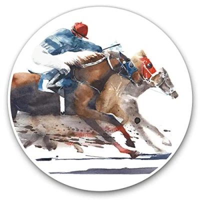 Image of Vinyl Stickers (Set of 2) 7.5cm Horse Racing Jockey Race #21697