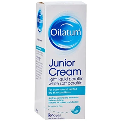 Image of Oilatum Junior Emollient Cream for Eczema and Dry Skin Conditions, Rich Moisturiser Sensitive, Itchy Skin, Fragrance Free, Suitable Babies Children, 1 x 150g