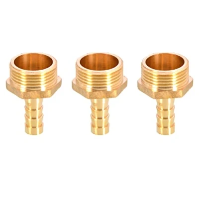 Image of 3PCS Solid Brass Hose Tail Connector Barbed to BSP Male Thread 10mm 3/4 for Air Water Fuel Oil Gas