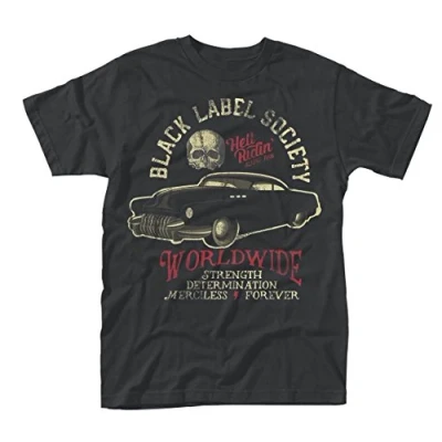 Image of Plastic Head Men&#039;s Black Label Society Hell Riding Hot Rod T Shirt, Large