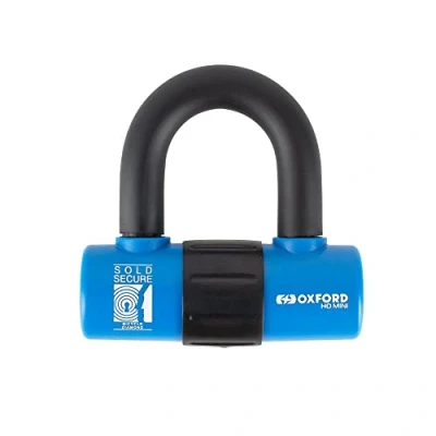 Image of Oxford Products LK181 HD Mini U Lock 14mm. Bicycle Diamond and Motorcycle Gold Sold Secure. Disc Lock.