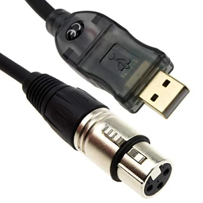 Image of kenable Audio Interface Cable USB to XLR PC Microphone Adapter Lead 3m [3 metres]