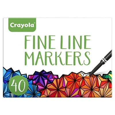 Image of Crayola Fine Line Marker Set, Multi Colour, 40 Count (Pack of 1)