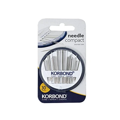 Image of Korbond 30 Piece Needle Compact by Assortment for a Multitude of Hand Sewing, Betweens Tapestry &amp; Darning Needles
