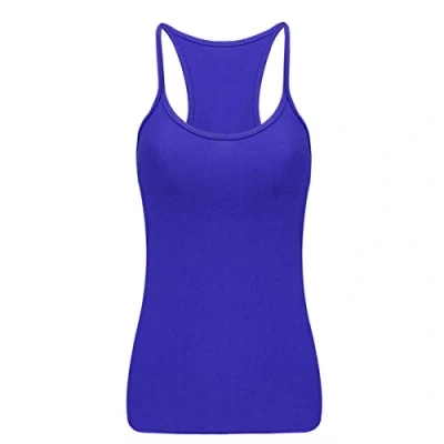 Image of Crazy Chick® Girls Microfiber Vest Top Children Plain Stretch Fancy Party Wear Tops Age 5 12 Years (11 Years, Royal Blue)