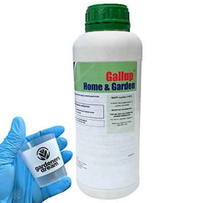 Image of Gallup Home &amp; Garden Glyphosate Weedkiller 1L + Free GardenersDream Cup Gloves