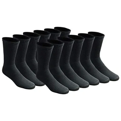 Image of Dickies Men&#039;s Multi pack Cushion Crew Socks, Black (12 Pairs), L UK