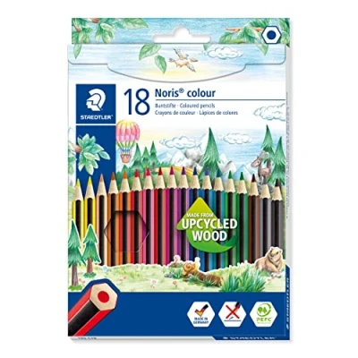 Image of STAEDTLER 185 C18 Noris Colour Colouring Pencils 18 Assorted Colours (Pack of Pencils)