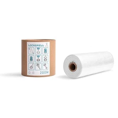 Image of LOCKSMELL Nappy Bin Liner (200m) Compatible with Tommee Tippee Sangenic &amp; Other Cartridges Equivalent to 16 Refills + REFILL TUBE