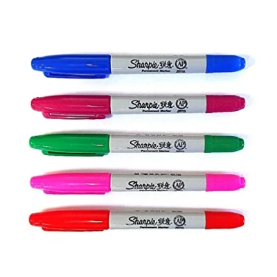 Image of 5 x Sharpie Twin Tip Fine &amp; Ultra Point Permanent Marker Pens, Assorted Colours Loose in Plain Packaging [ASIA IMPORT]