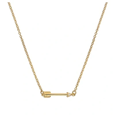 Image of jewellerybox Gold Dipped Sterling Silver &amp; Genuine Diamond 18 Inch Arrow Necklace