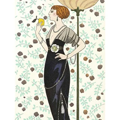 Image of Wee Blue Coo Barbier Fashion Paris Woman Large Wall Art Poster Print Thick Paper 18X24 Inch