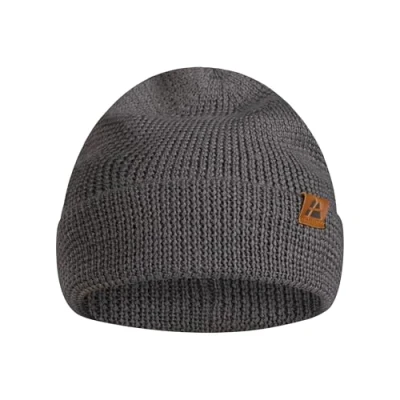 Image of DANISH ENDURANCE Merino Wool Beanie Hat, Thermal Autumn Winter Hats, Fisherman Beanie, Knit, for Men and Women, Unisex, Grey, One Size