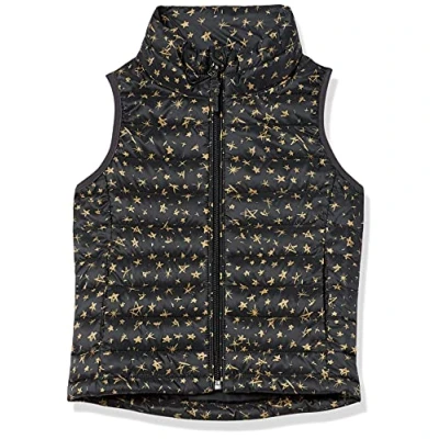Image of Amazon Essentials Girls&#039; Lightweight Water Resistant Packable Puffer Gilet, Black Stars, 5 Years