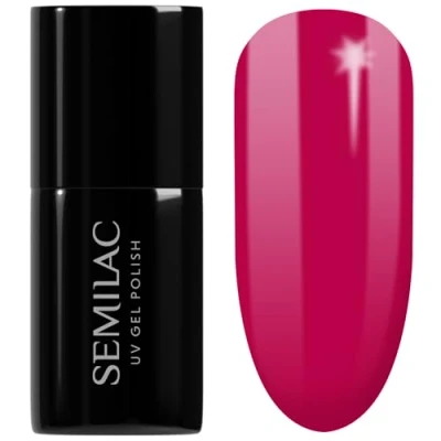 Image of SEMILAC 103 Elegant Raspberry Gel Nail Polish. 100% Odourless, Long Lasting &amp; Easy To Apply. UV/LED Varnish For Manicure Pedicure At Home Or Salon 7ml