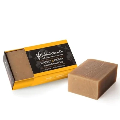 Image of The Highland Soap Company Whisky &amp; Honey Handmade 190g Luxurious Scented with Shea Butter Cocoa