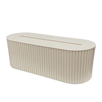 Image of Cable Box with Lid, Organizer to Avoid Clutter, Storage Hide Power Strips, adapters &amp; Cables, Protection of Children Animals (White)