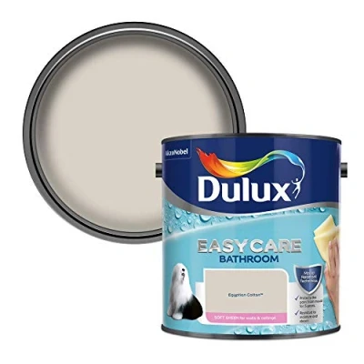 Image of Dulux Easycare Bathroom Soft Sheen Emulsion Paint for Walls and Ceilings Egyptian Cotton, 2.5 litres