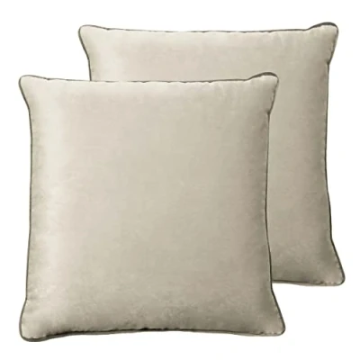 Image of Paoletti Meridian Twin Pack Polyester Filled Cushions, Dove/Charcoal, 55 x 55cm