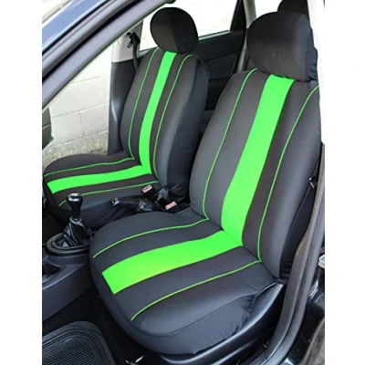 Image of Carseatcover UK® Front Pair of SPEEDSTER Green FABRIC Car Van Seat Covers