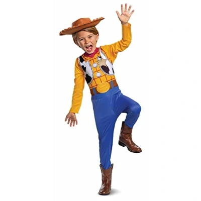 Image of Disney Official Classic Woody Costume for Kids includes Hat, Cowboy Costume, Fancy Dress Up Outfit, Toy Story Costumes Boys S
