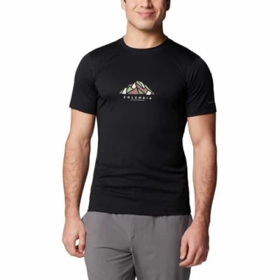 Image of Columbia Men&#039;s Zero Rules Short Sleeve Graphic Shirt, Black/Rocky Range, S
