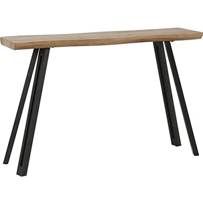 Image of Seconique Quebec Wave Edge Console Table in Medium Oak Effect