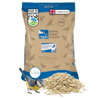 Image of RSPB Sunflower Hearts Bird Food, High Energy and Protein, Wild Food for Small Birds, Made in the UK, Suitable Year Round Feeding (5.5kg)