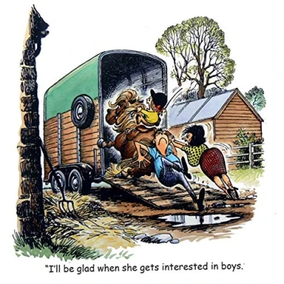 Image of Thelwell Horse riding greeting card. I&#039;ll be glad when she gets interested in boys. Fun cartoon