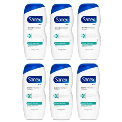 Image of 6x Sanex BiomeProtect Moisturising Shower Gel 225ml, normal to dry skin